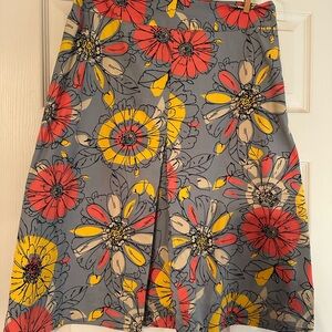 Merona Red and Blue Floral Skirt